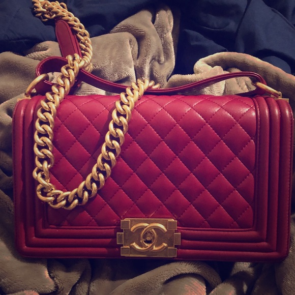 CHANEL Handbags - Chanel Red Boy Bag